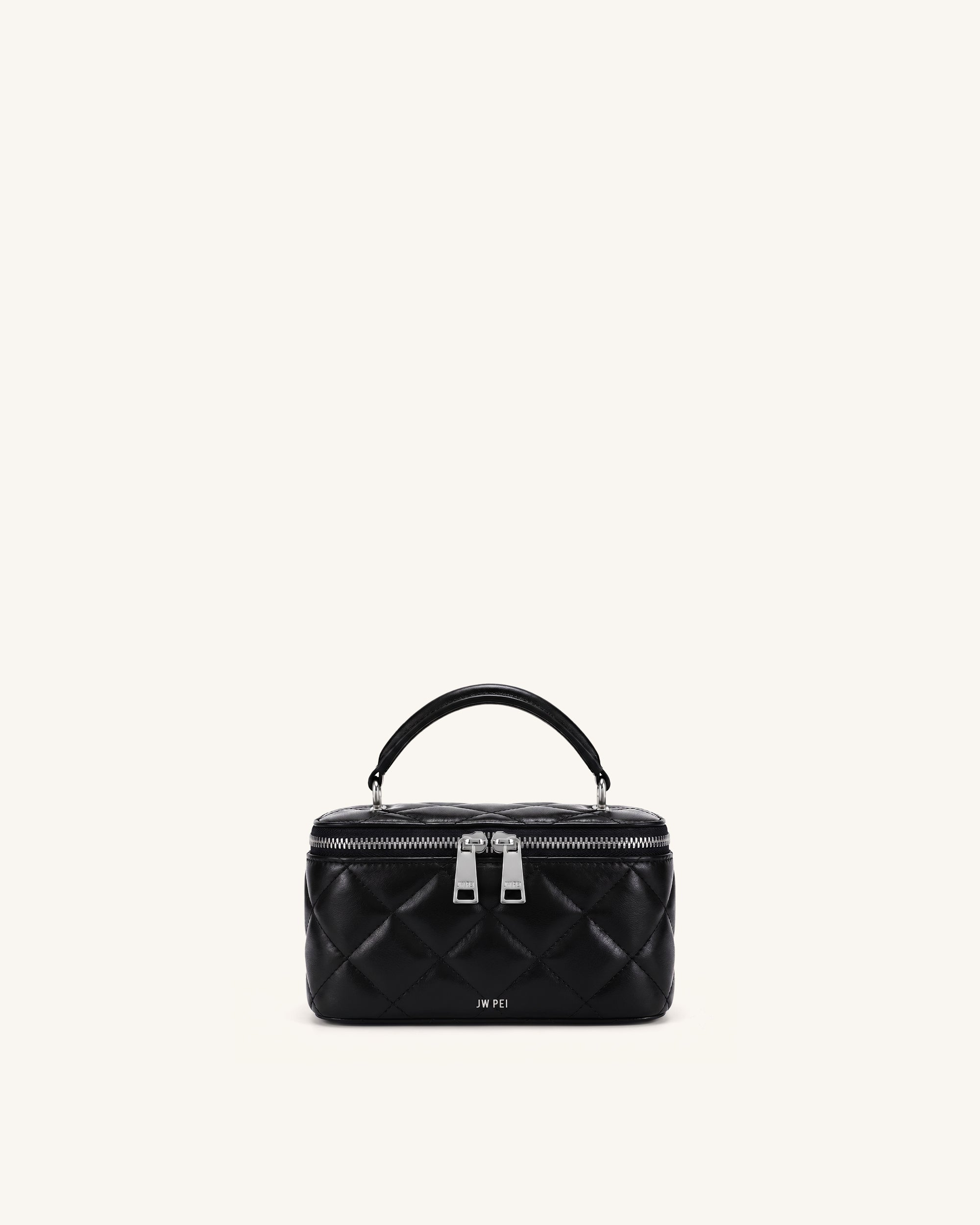 Vivienne Quilted Vanity Top Handle Bag - Black | JW PEI