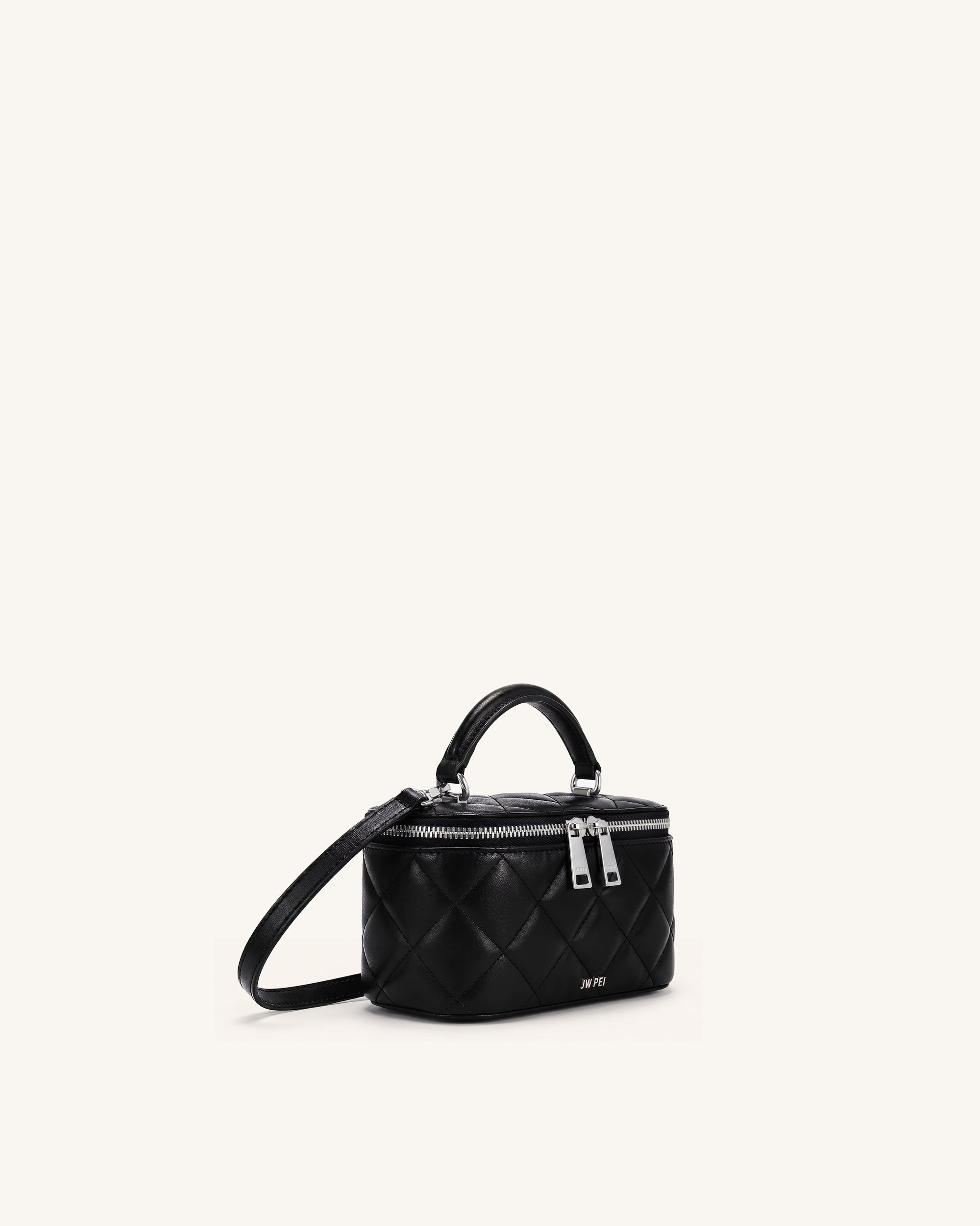 Vivienne Quilted Vanity Top Handle Bag - Black | JW PEI