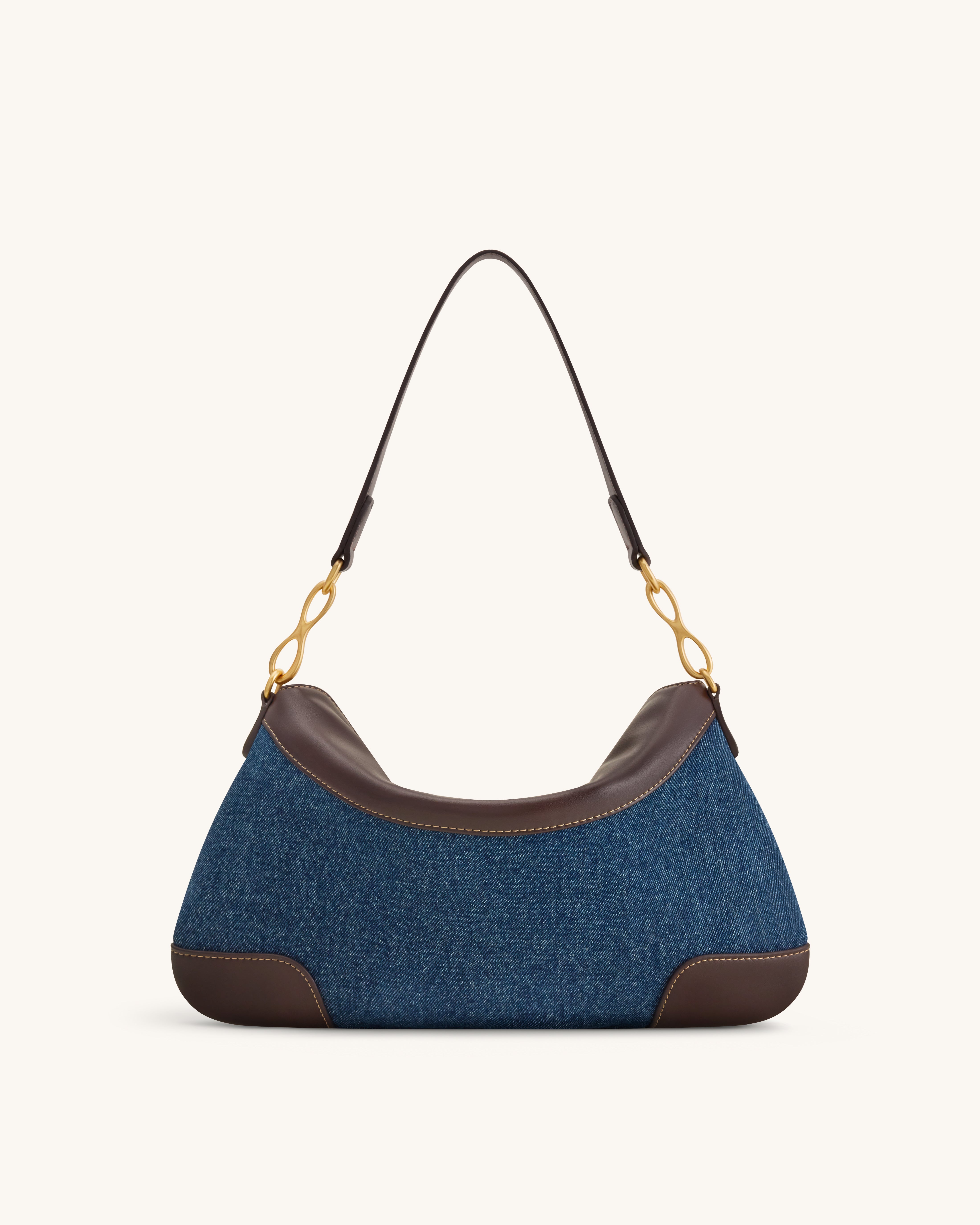 Jayla Metal Pendant Embellished Shoulder Bag - Blue Denim | JW PEI