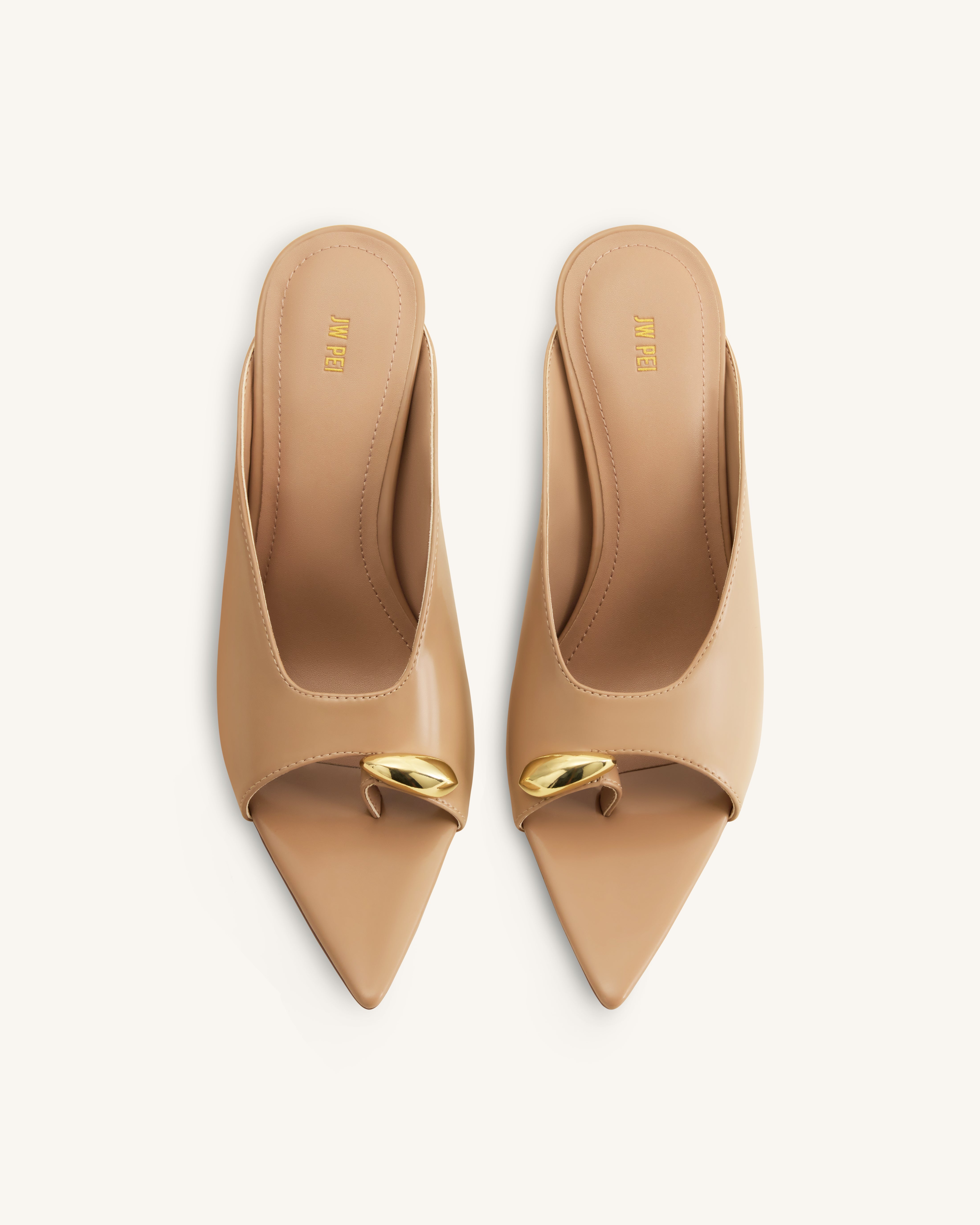 JW PEI ミュール Noemi Pointed-Toe Mule Heels - Khaki | JW PEI