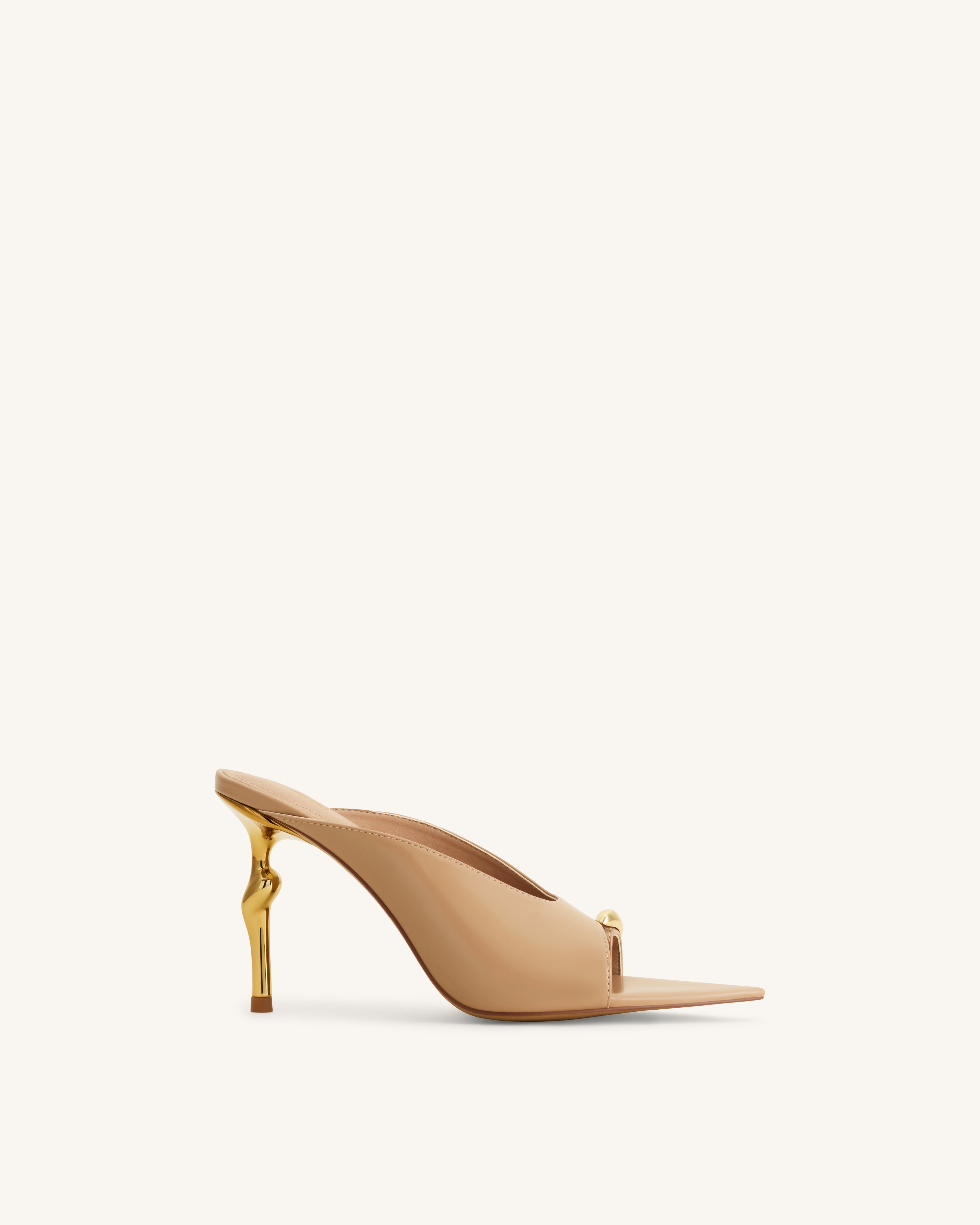 Noemi Pointed-Toe Mule Heels - Khaki | JW PEI