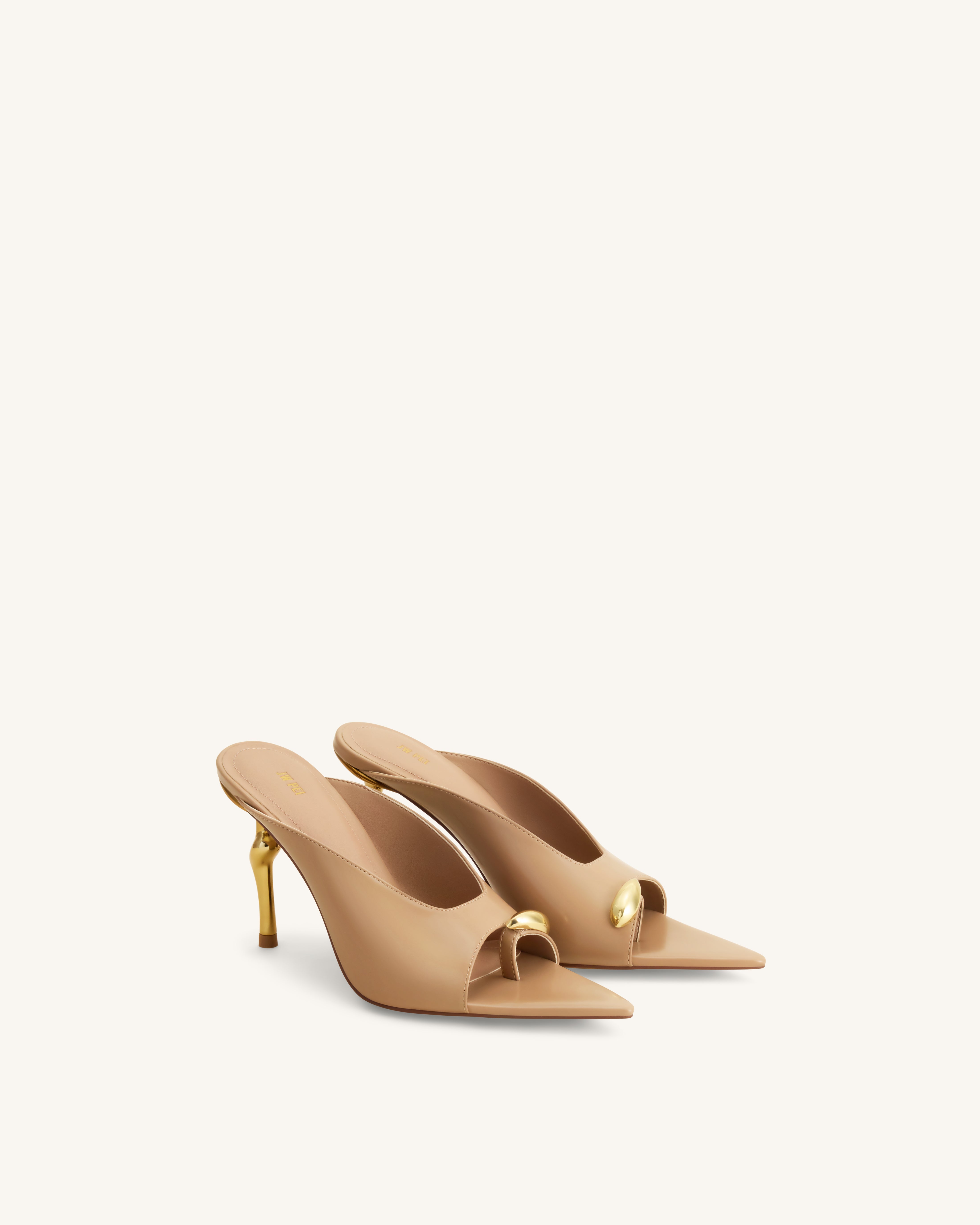 JW PEI ミュール Noemi Pointed-Toe Mule Heels - Khaki | JW PEI