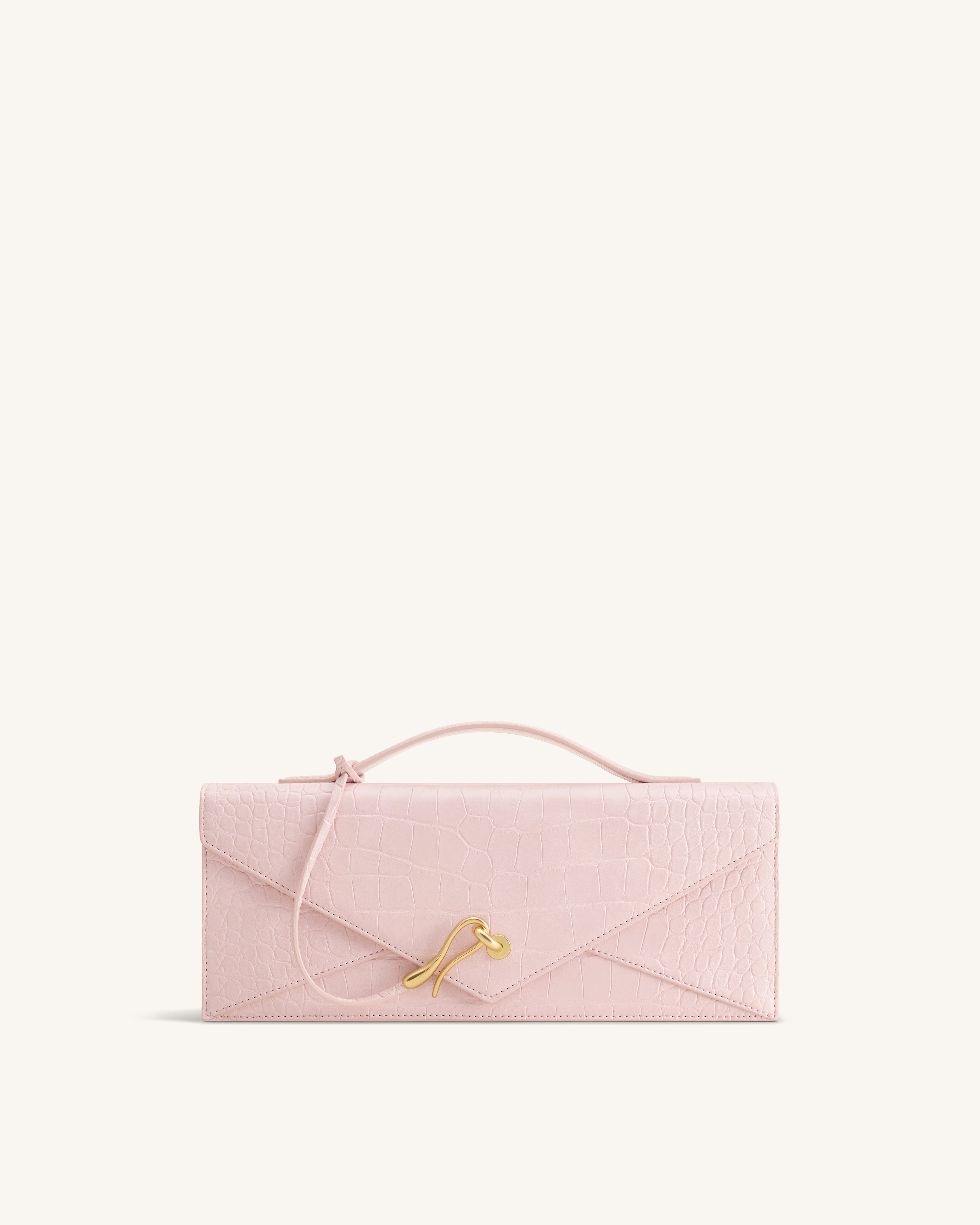 Celeste Envelope Top Handle Bag - Pink Croc | JW PEI