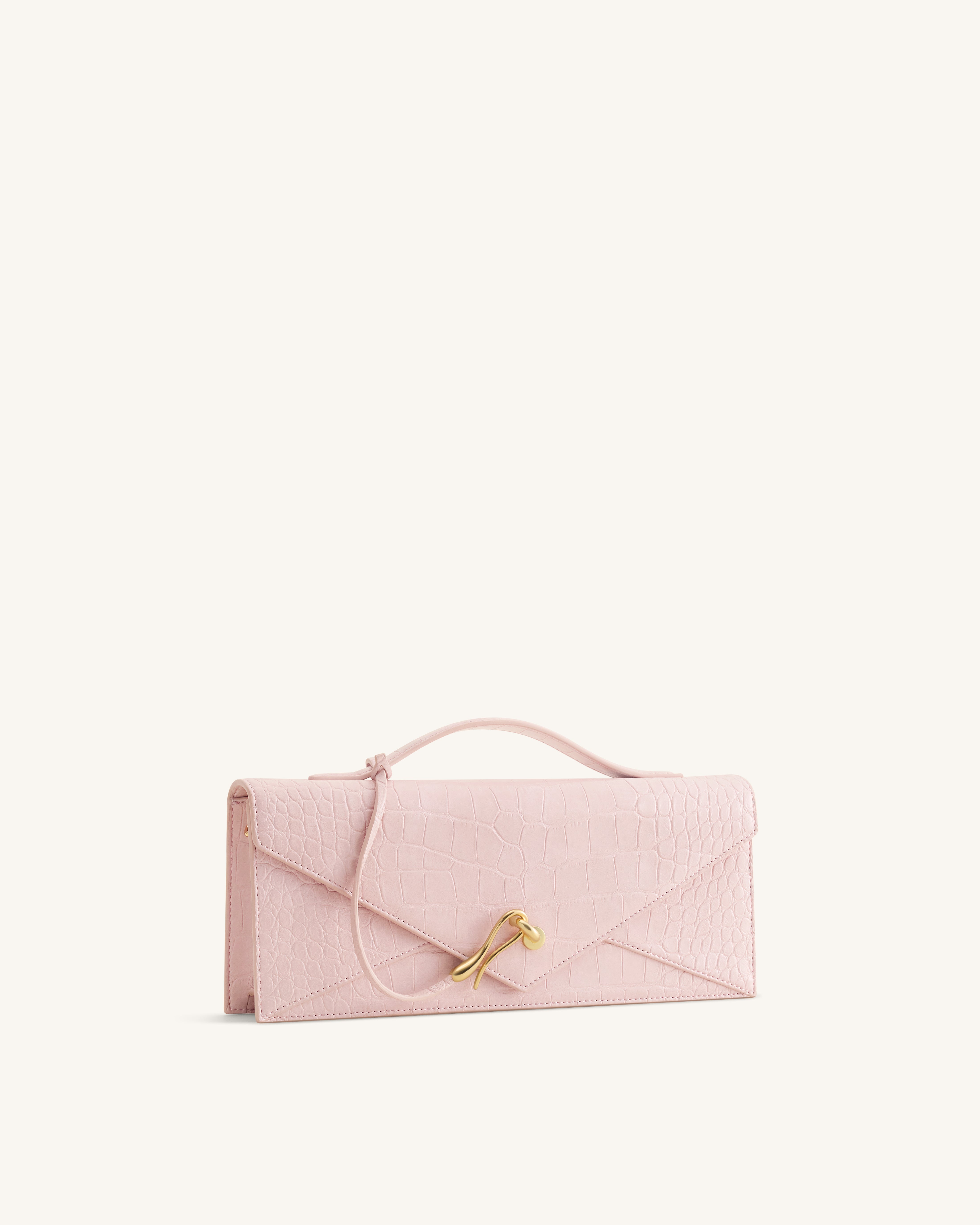 Celeste Envelope Top Handle Bag - Pink Croc | JW PEI