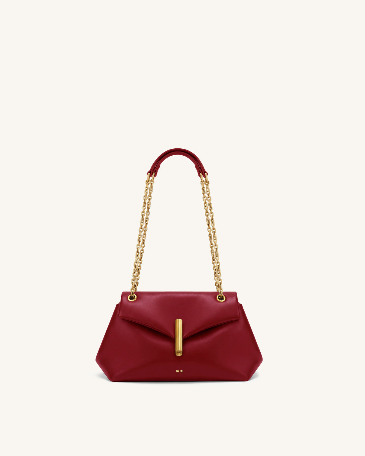 Valerie Chain Flap Shoulder Bag - Cherry Red