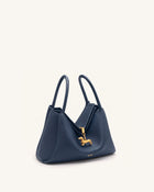 Maelle Dachshund Charm Double Handle Bag - Dark Blue