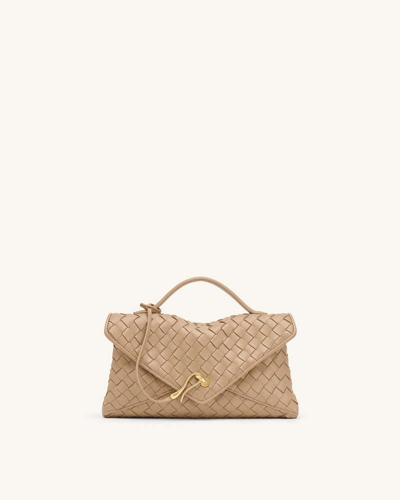 Celeste Woven Envelope Bag - Khaki
