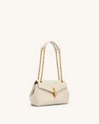 Valerie Chain Flap Shoulder Bag - Cream White