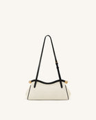 Naomi Curved Shoulder Bag - Black Canvas