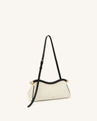 Naomi Curved Shoulder Bag - Black Canvas