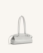 Arden Belt Detail East-West Shoulder Bag - Light Grey