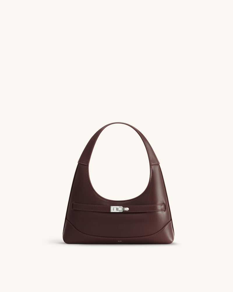 Noelle Belted Shoulder Bag - Dark Brown
