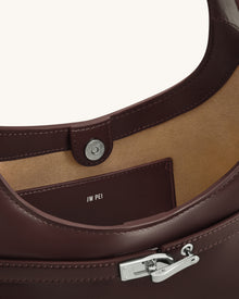 Noelle Belted Shoulder Bag - Dark Brown