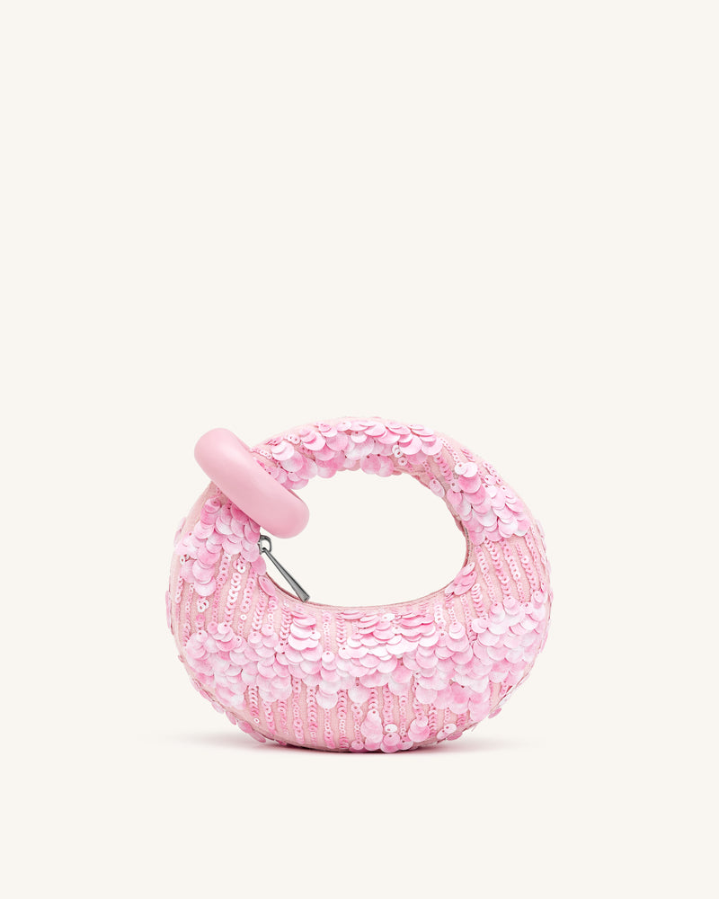 Abacus Sequin Mini Top Handle Bag - Pink