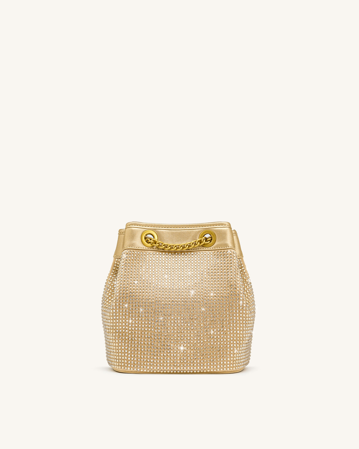 Yara Artificial Crystal Bucket Bag - Champagne