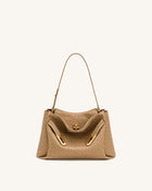 Rhea Double Buckle Shoulder Bag - Camel