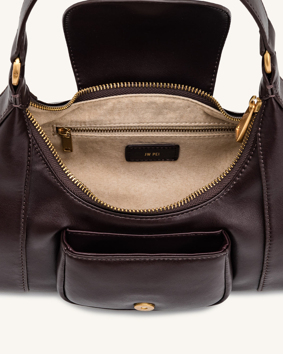 Estelle Pocket Shoulder Bag - Dark Brown