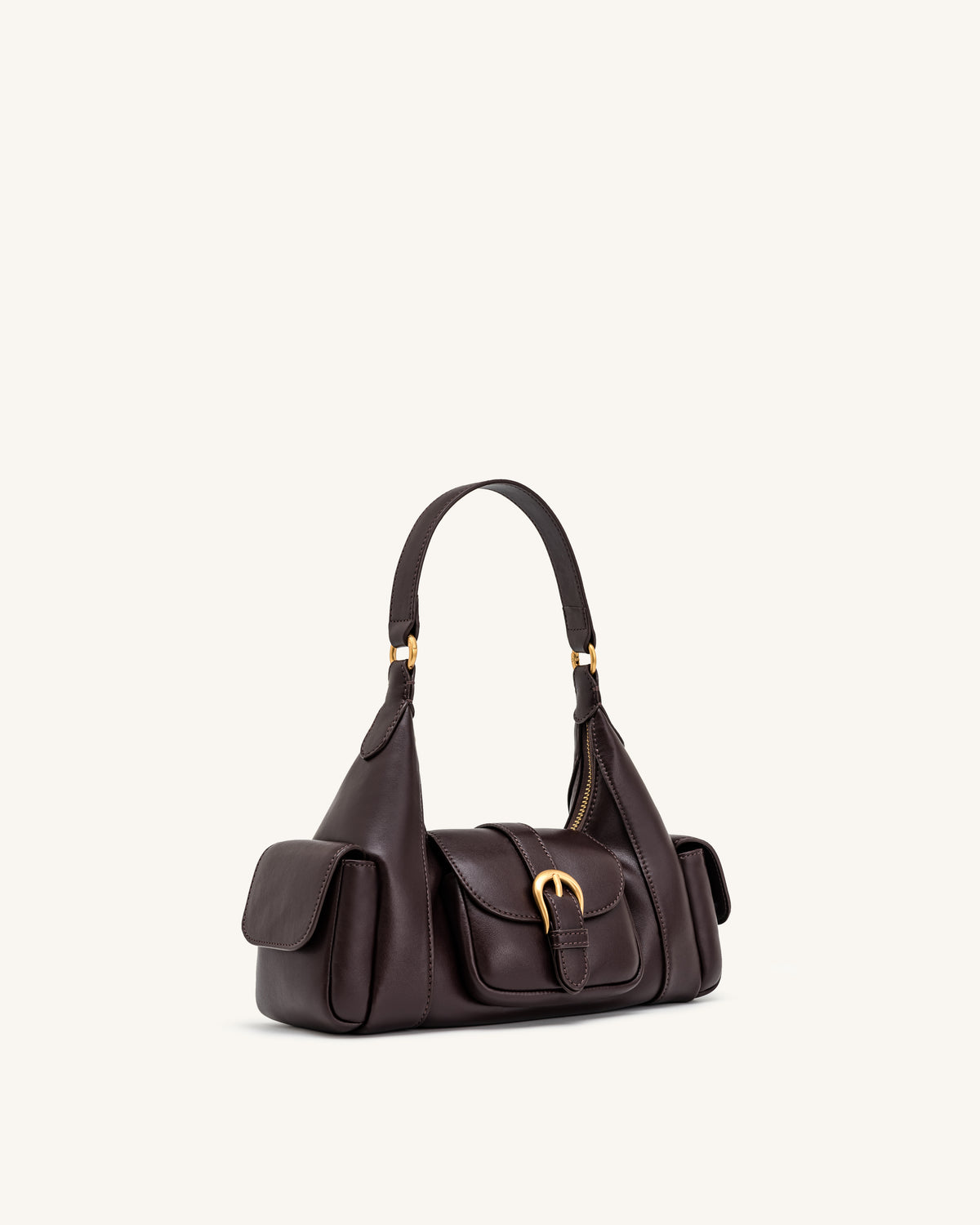 Estelle Pocket Shoulder Bag - Dark Brown