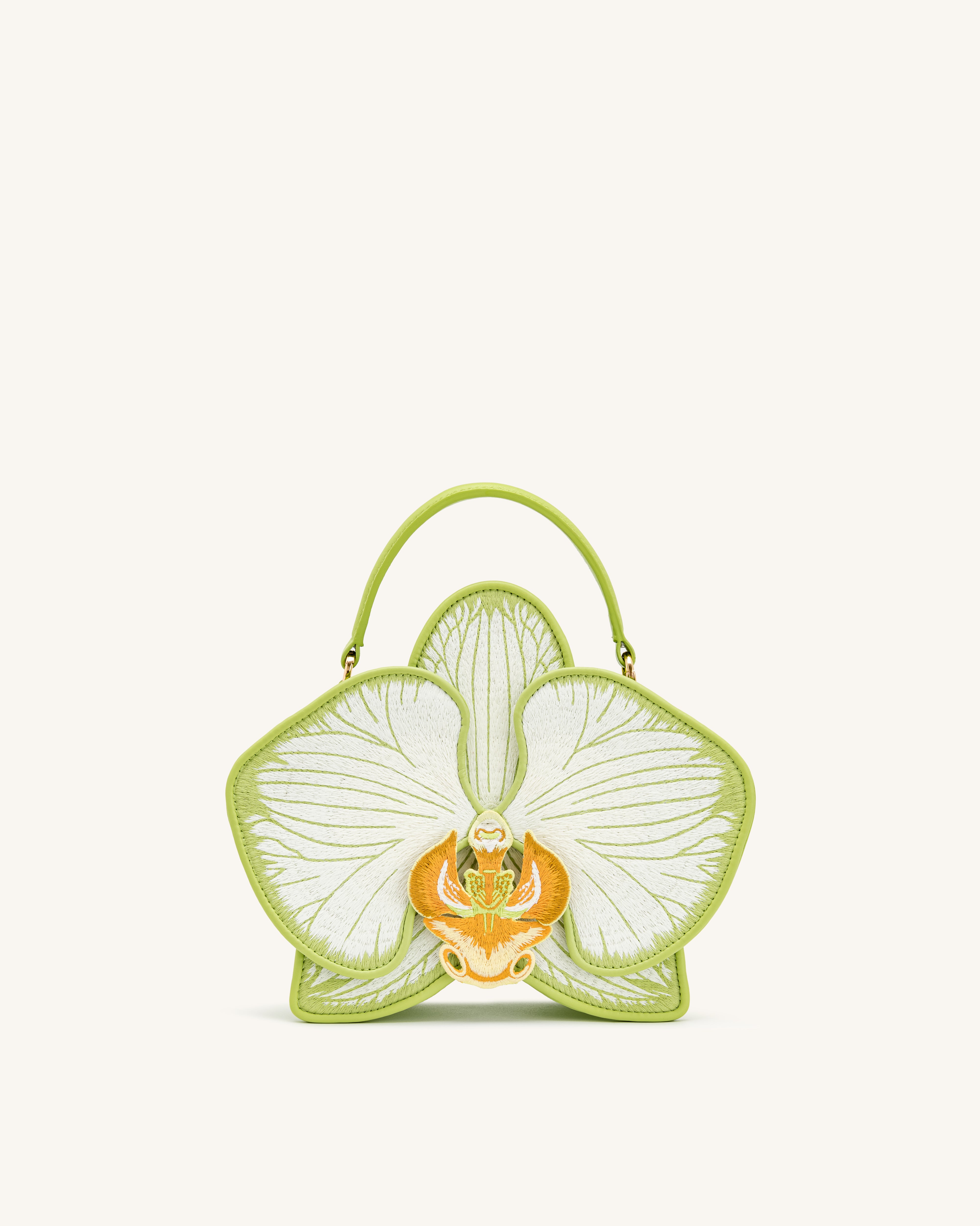 フラワー Flora Orchid Shaped Top Handle Bag - Light Green | JW PEI