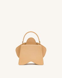 Flora Orchid Shaped Top Handle Bag - Champagne