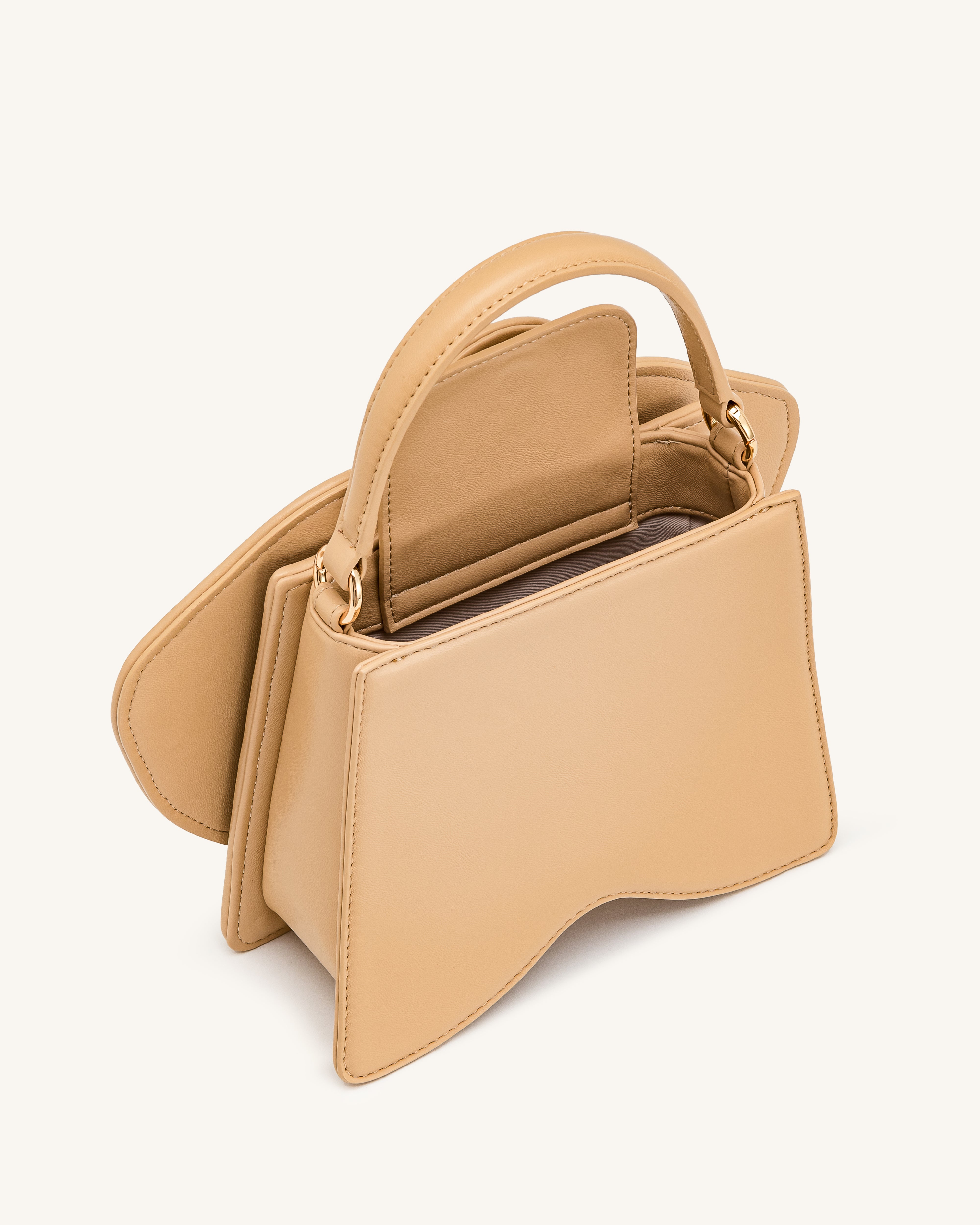 Flora Orchid Shaped Top Handle Bag - Champagne | JW PEI