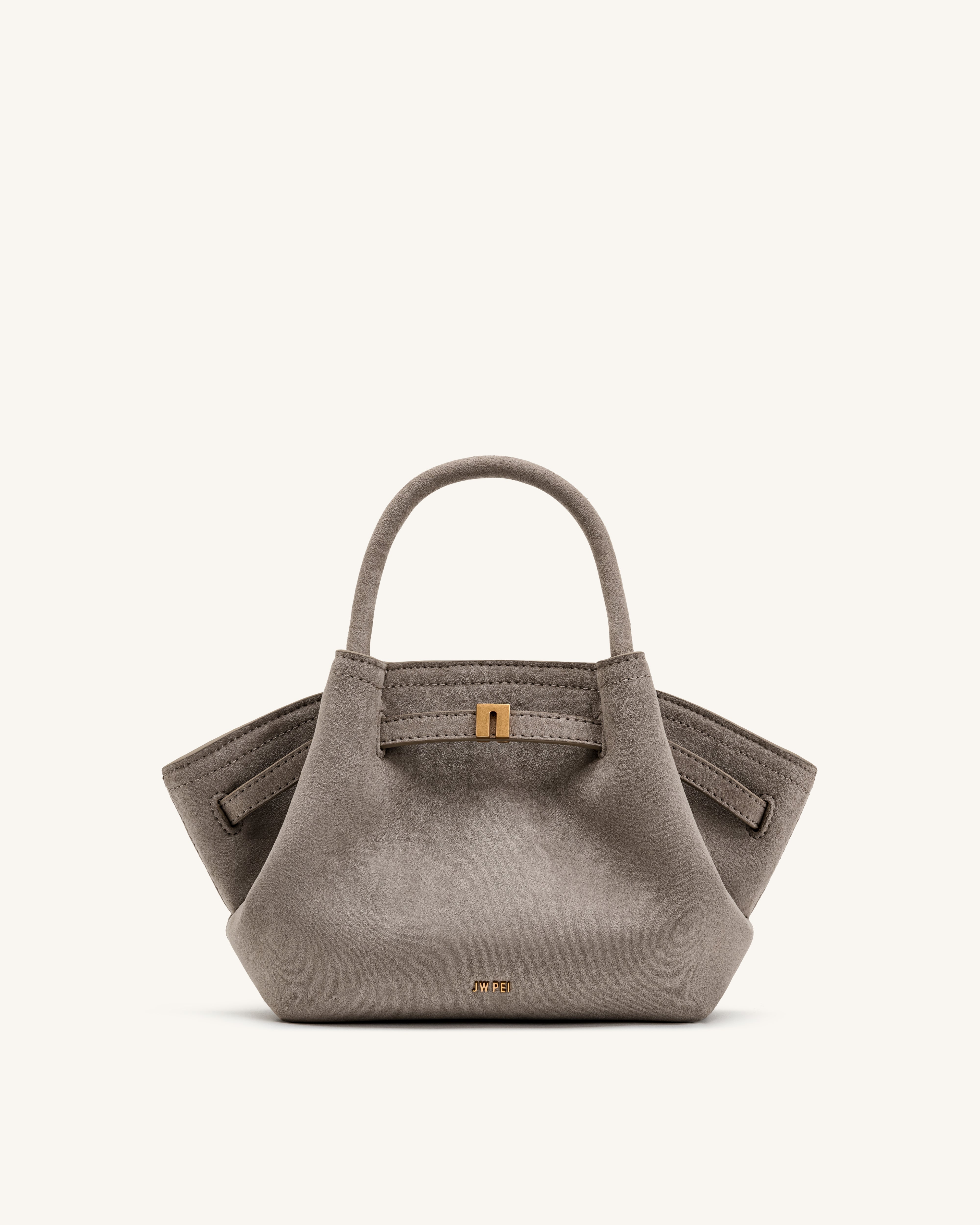 Hana Mini Faux Suede Tote Bag - Gray | JW PEI