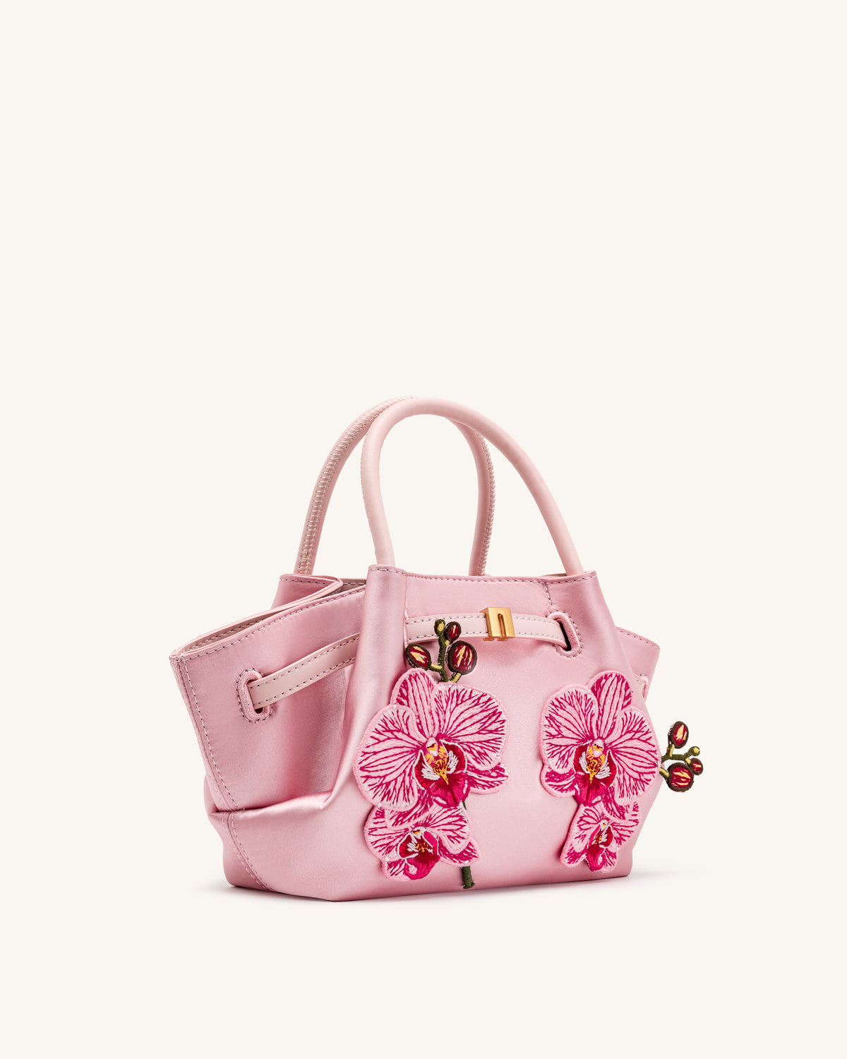 Hana Mini Phalaenopsis Orchid Embroidery Tote Bag - Pink
