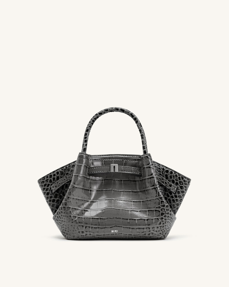 Hana Mini Tote Bag - Grey Croc