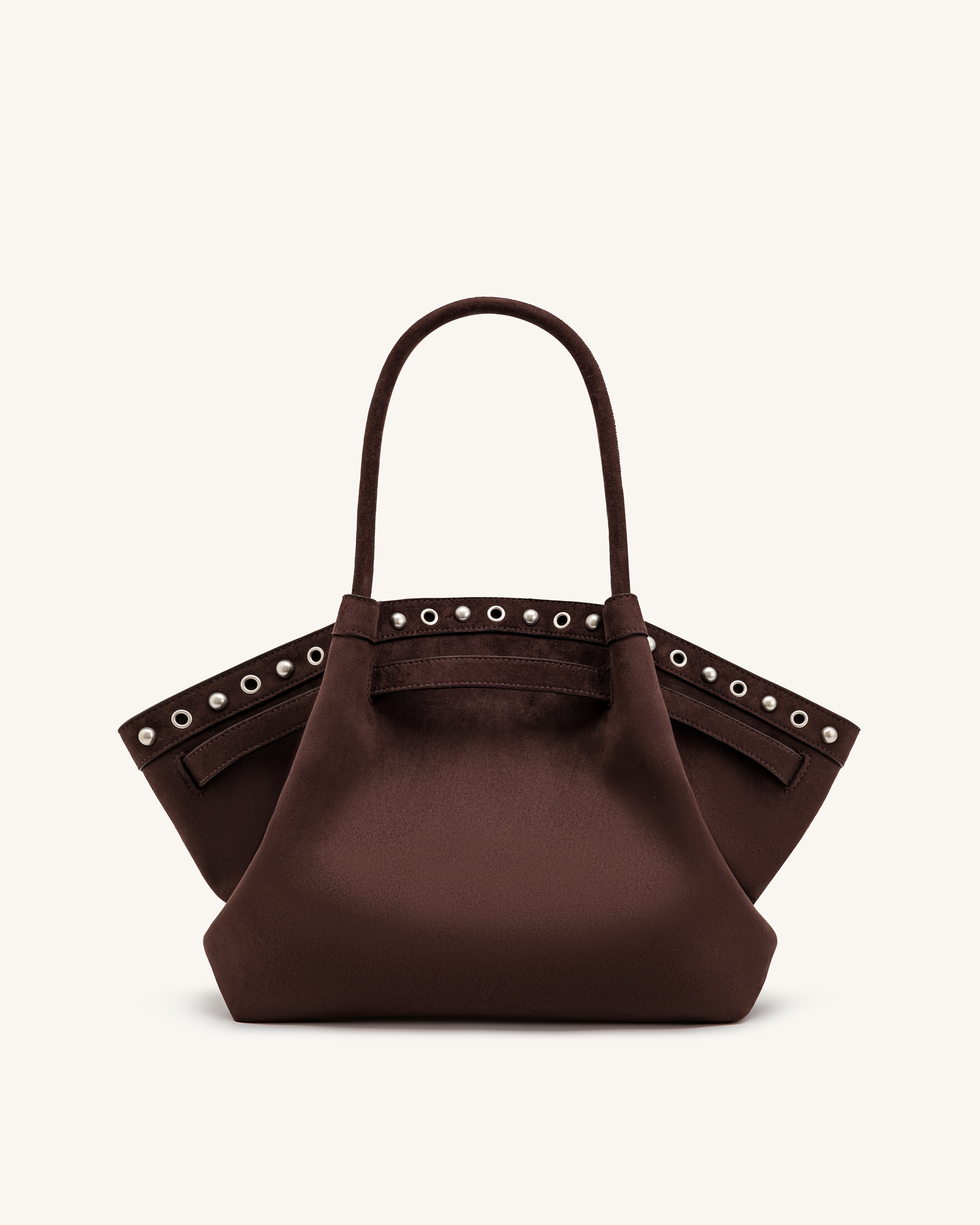 Hana Medium Faux Suede Tote Bag - Dark Chocolate Brown | JW PEI