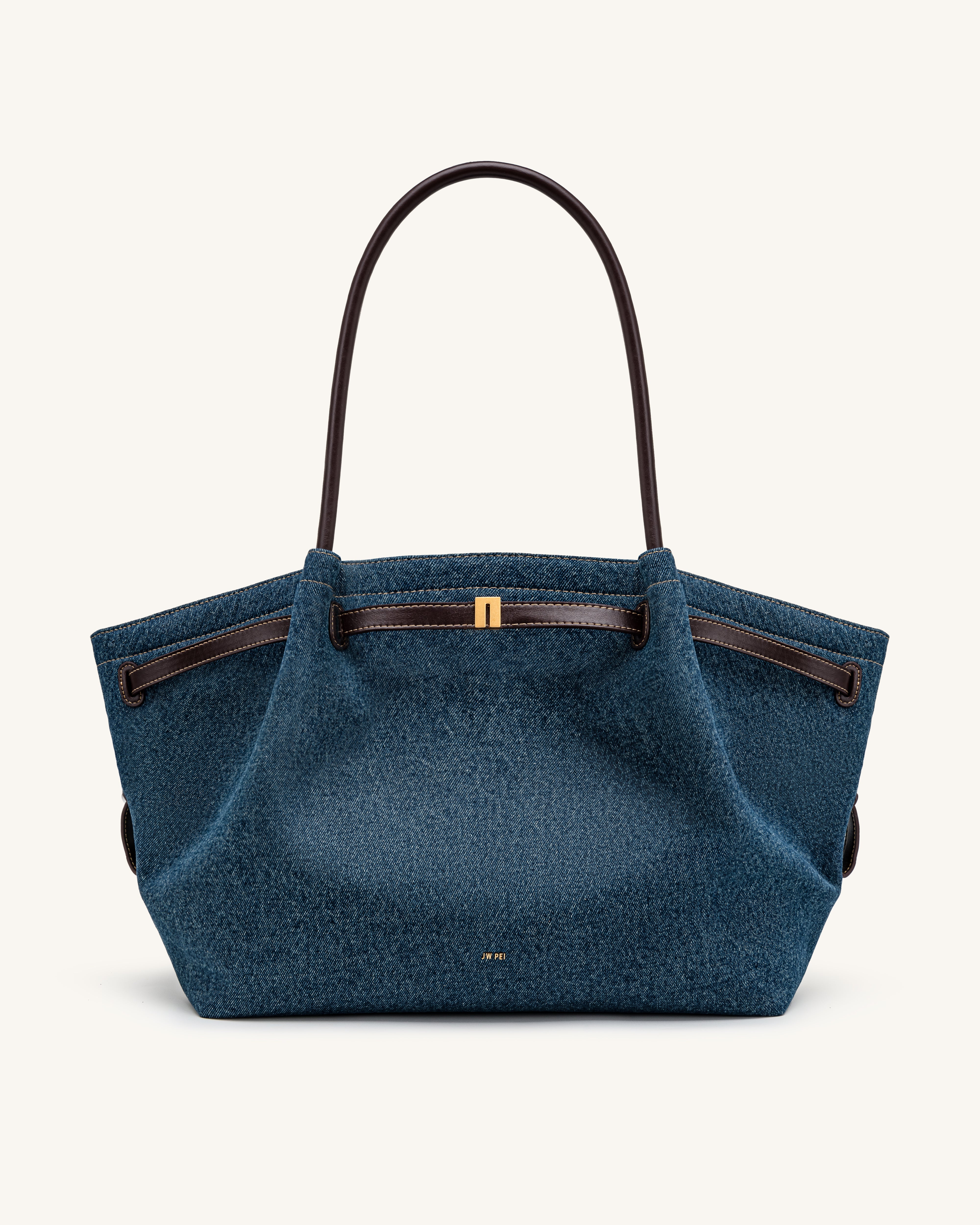 Hana Large Tote Bag - Dark Blue Denim | JW PEI