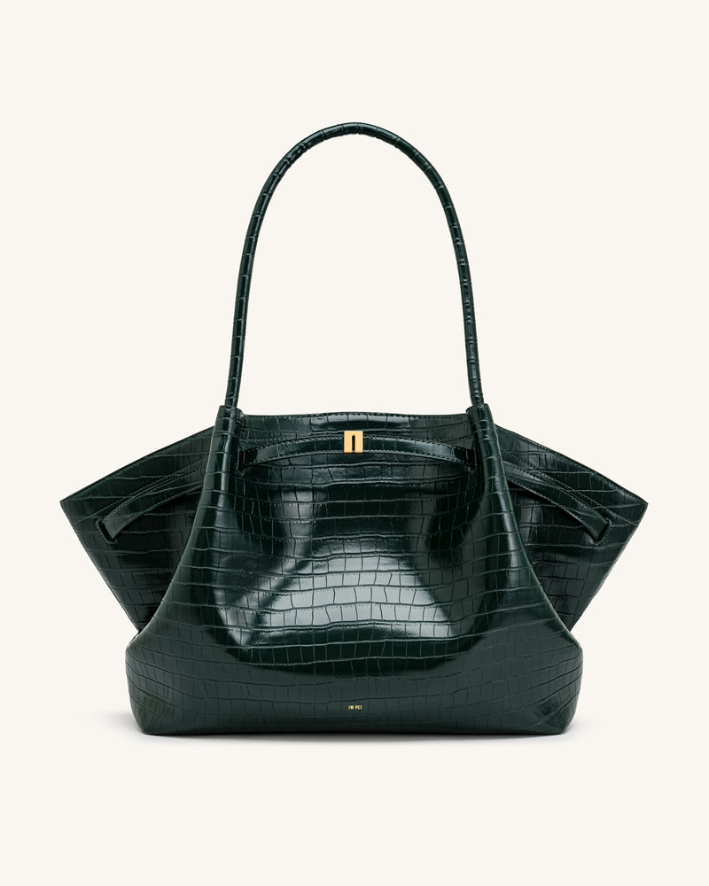 Hana Large Tote Bag - Green Croc