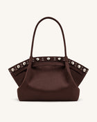 Hana Large Faux Suede Tote Bag - Deep Brown