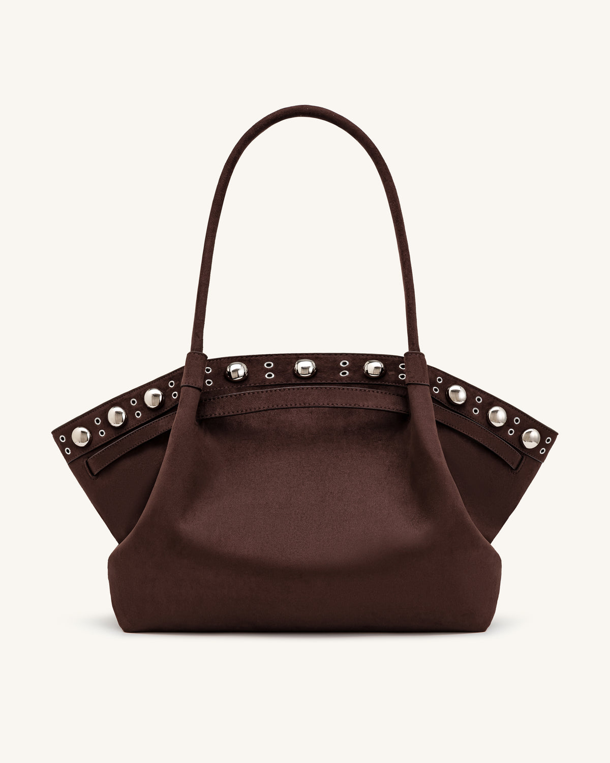 Hana Large Faux Suede Tote Bag - Deep Brown