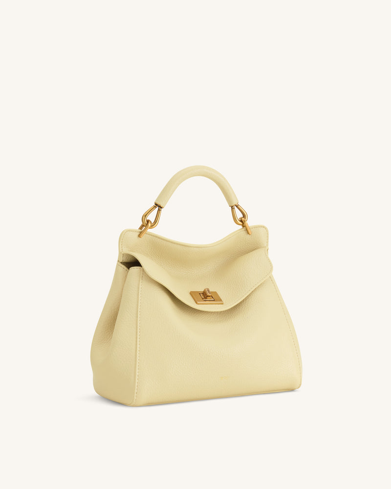 Lucia Classic Top Handle Bag - Light Yellow