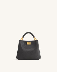 Lucia Elephant-Effect Top Handle Bag - Slate Gray