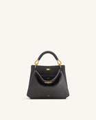 Lucia Elephant-Effect Top Handle Bag - Slate Gray