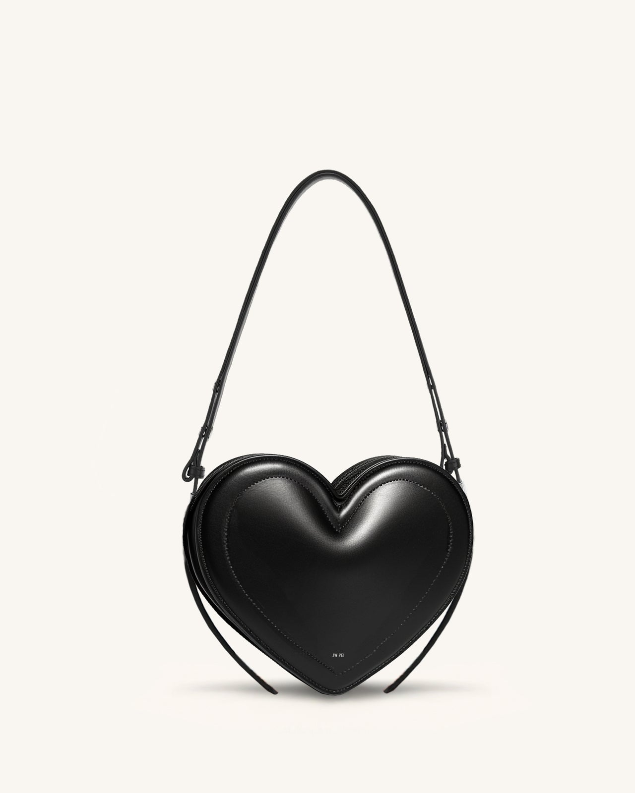 Arlene Heart Shaped Bag - Black