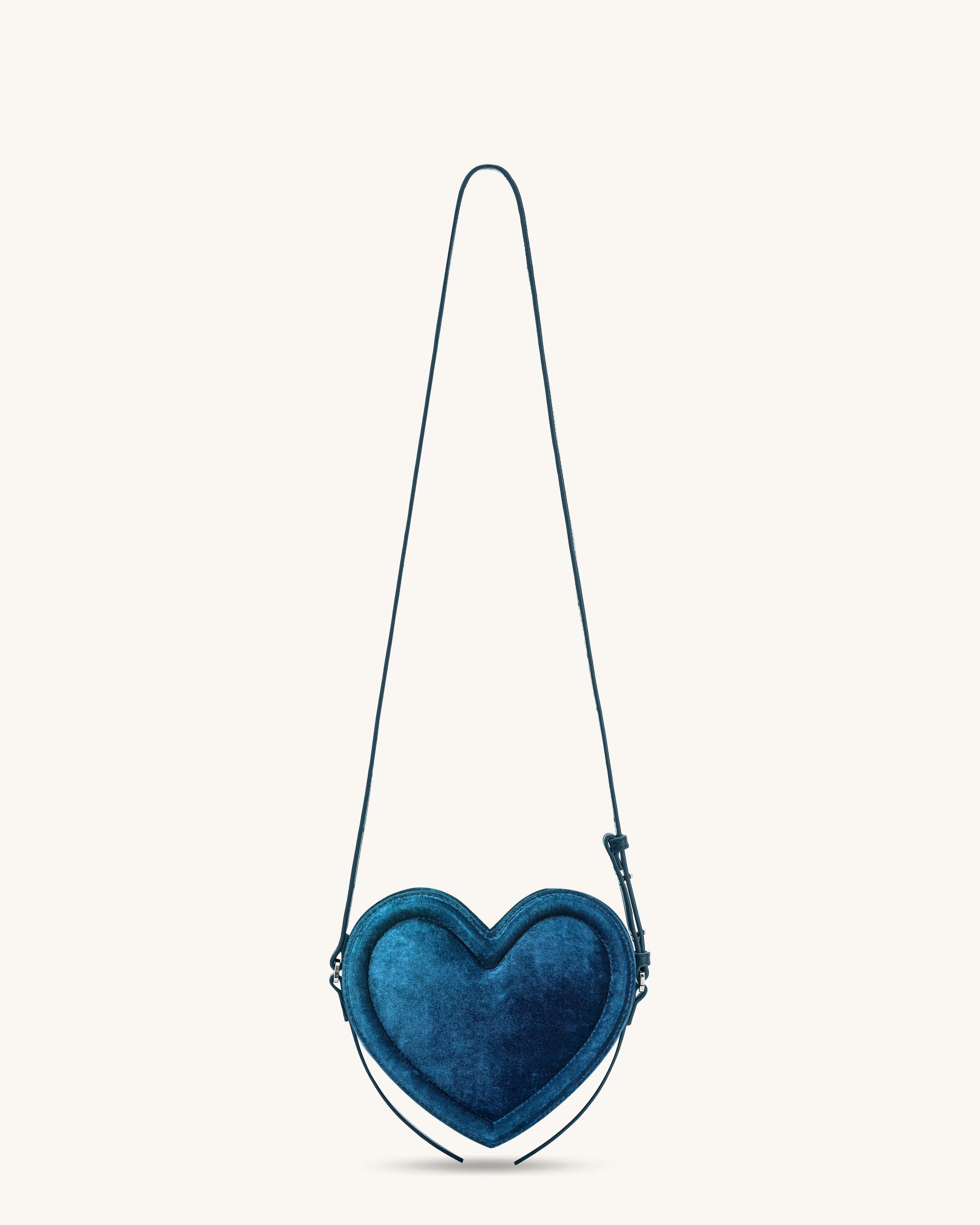 Arlene Velvet Heart Shaped Bag - Blue | JW PEI