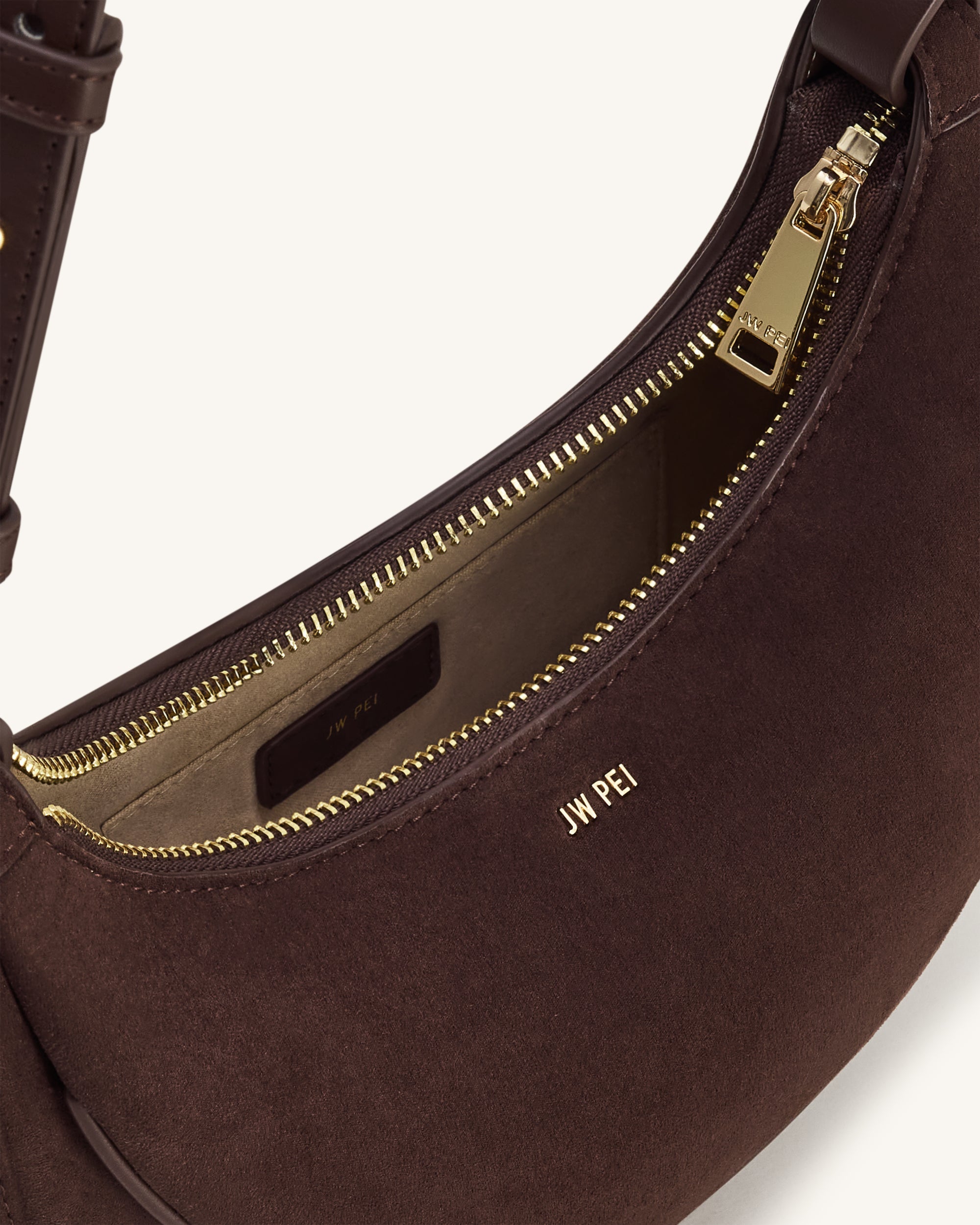 Sharon Faux Suede Crossbody Bag - Coffee Brown | JW PEI