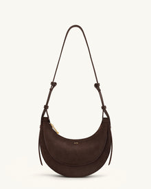 Sharon Faux Suede Crossbody Bag - Coffee Brown