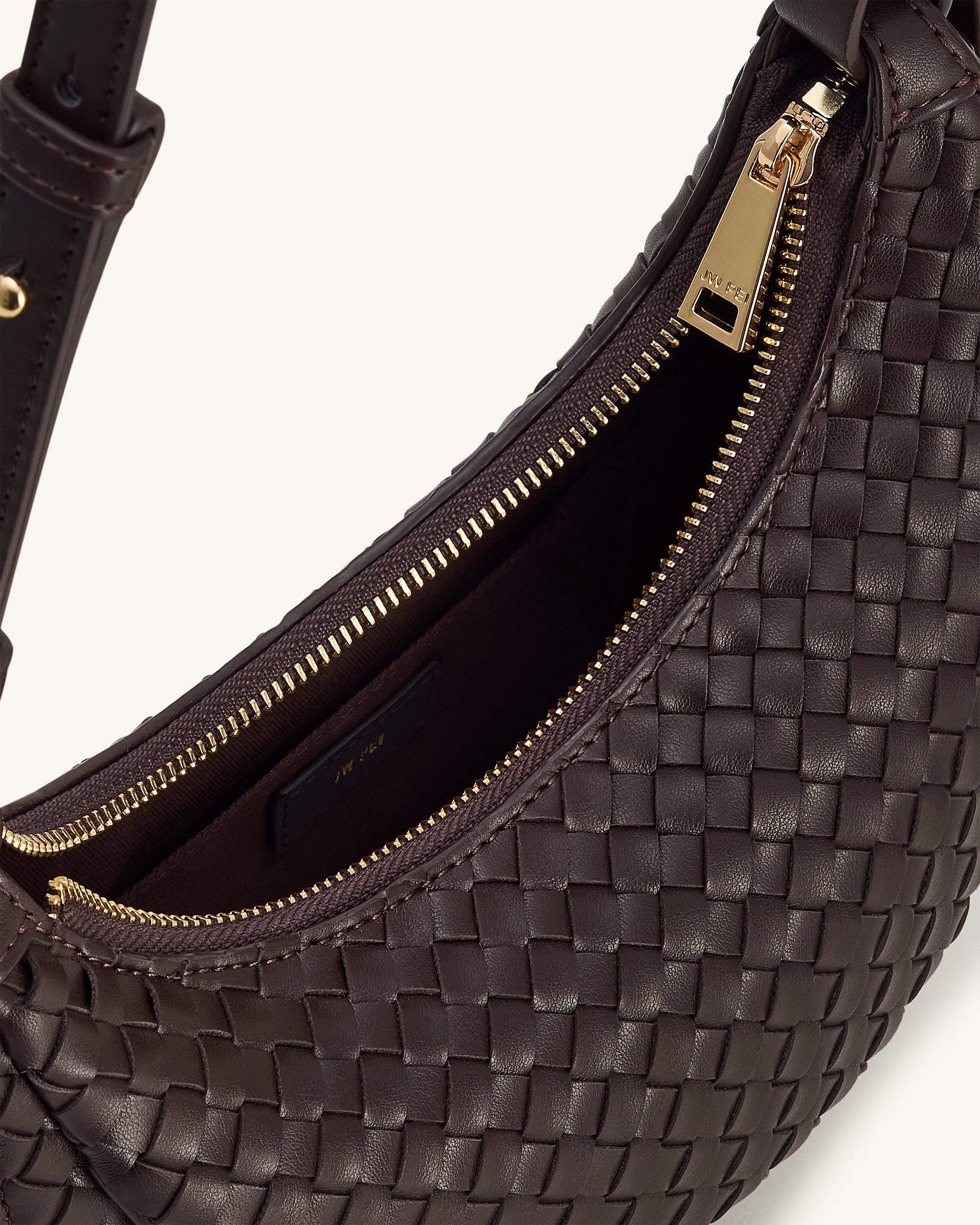 Sharon Woven Crossbody Bag - Coffee Brown | JW PEI