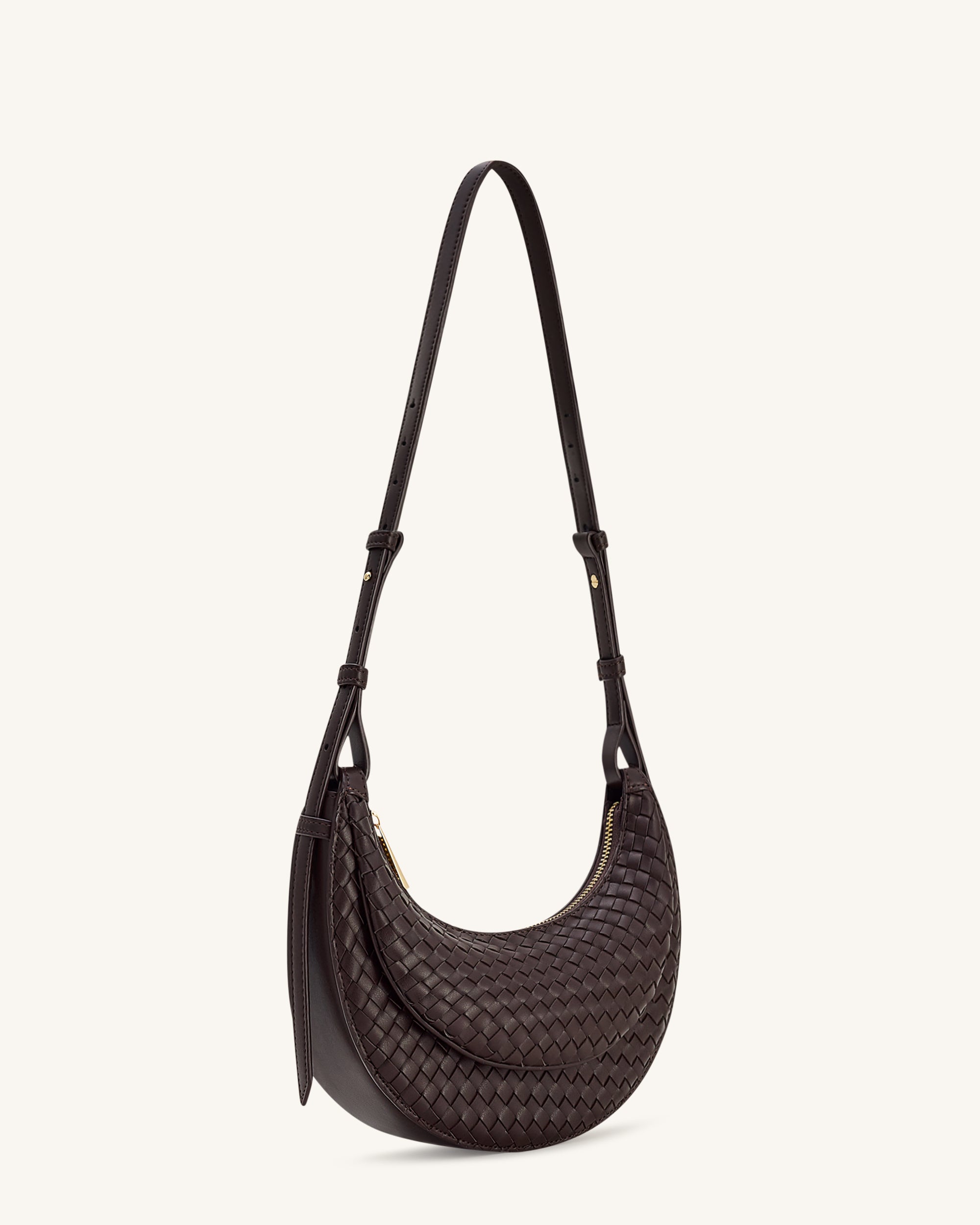 Sharon Woven Crossbody Bag - Coffee Brown | JW PEI