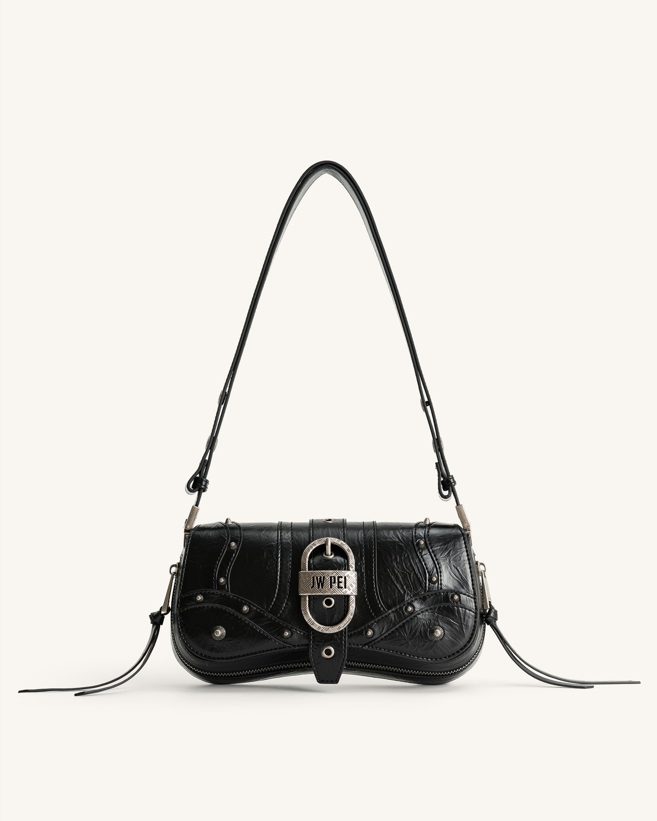 Eva Artificial Crystal Mini Shoulder Bag - Black - JW PEI