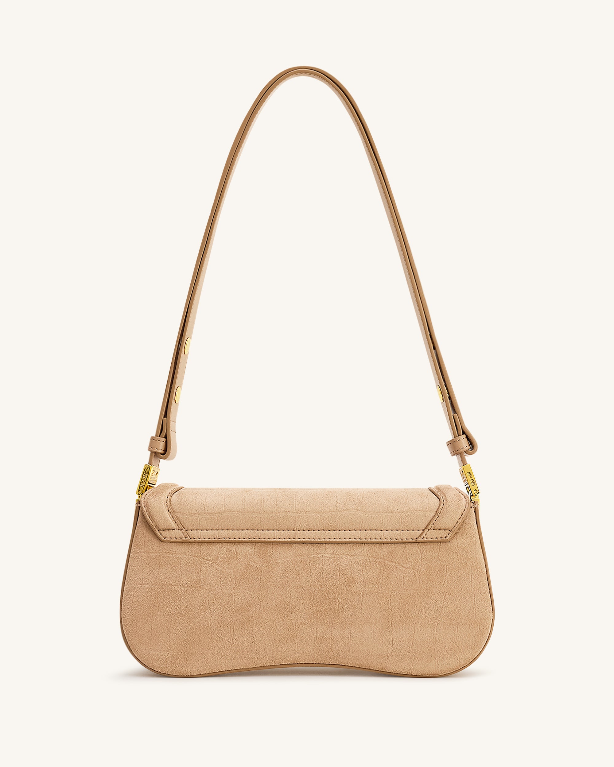 Joy Croc-Embossed Faux Suede Shoulder Bag - Beige | JW PEI