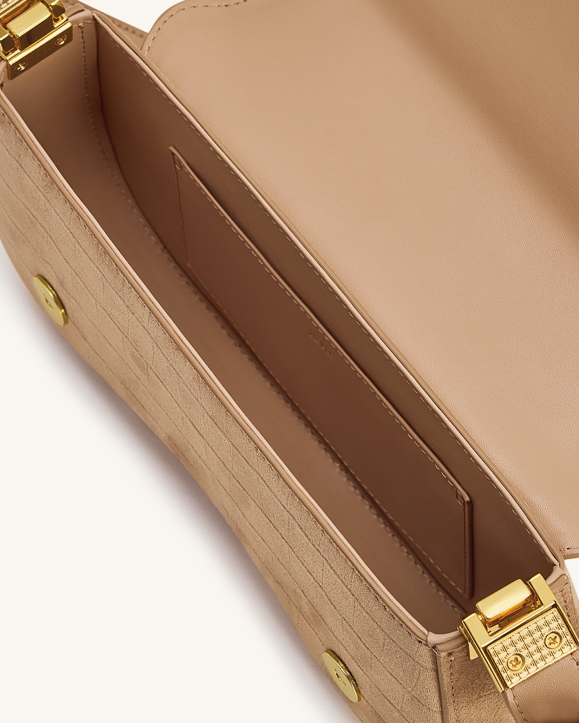 Joy Croc-Embossed Faux Suede Shoulder Bag - Beige | JW PEI