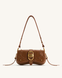 Tessa Suede Shoulder Bag - Deep Magenta