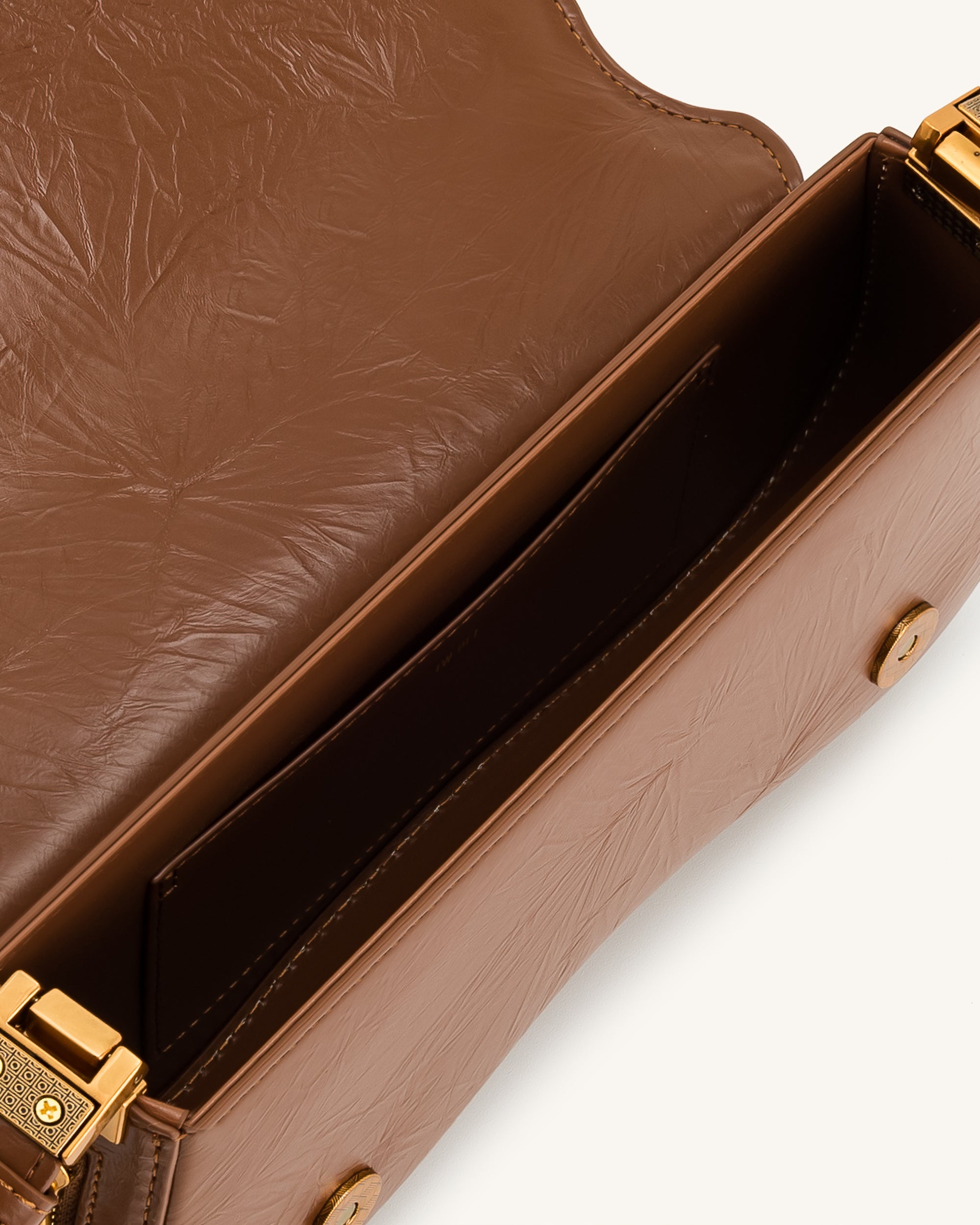 Joy Crushed Shoulder Bag - Brown | JW PEI