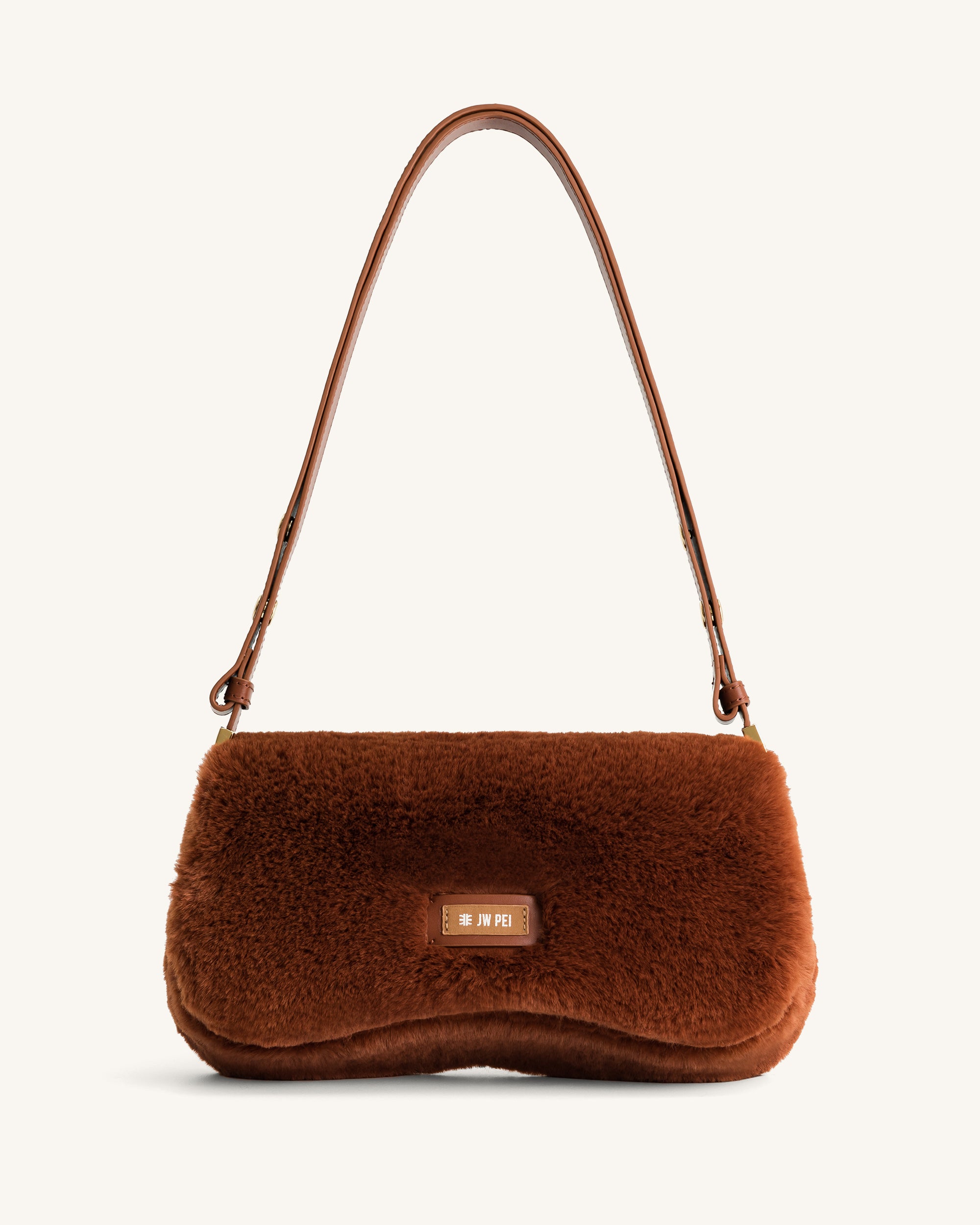 Joy Faux Fur Shoulder Bag - Caramel Online Shopping - JW Pei