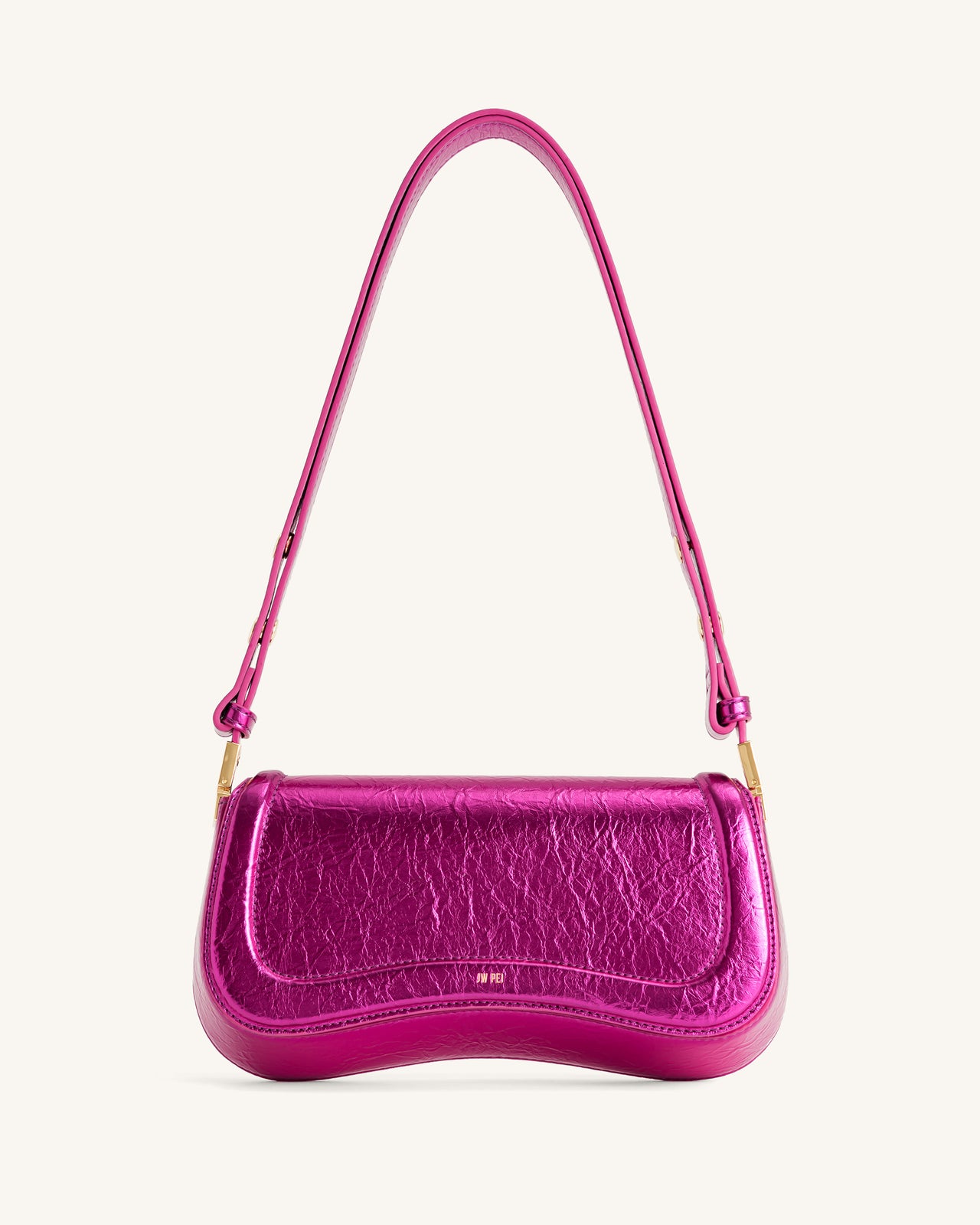 Joy Metallic Shoulder Bag - Red Violet