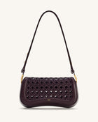 Joy Woven Shoulder Bag - Dark Red